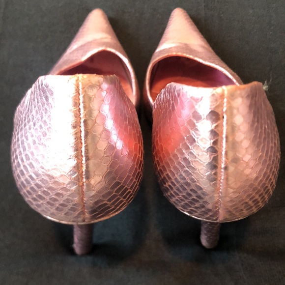 ALDO D'orsay Pump Snake Embossed Pink Metallic 37 - Picture 4 of 6